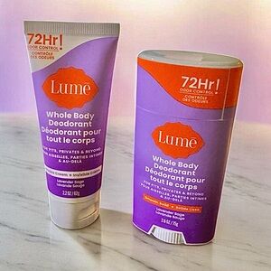 Lume whole body deodorant lot bundle cream and stick lavender and sage